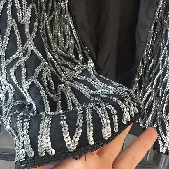 Vintage Laurence Kazar Black Silk Jacket, size M - Picture 5 of 6